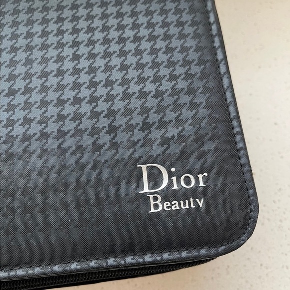 DIOR BEAUTY ORGANIZER COSMETICS CASE HOUNDSTOOTH TRAVEL BAG PURSE CHRISTIAN - Picture 2 of 9